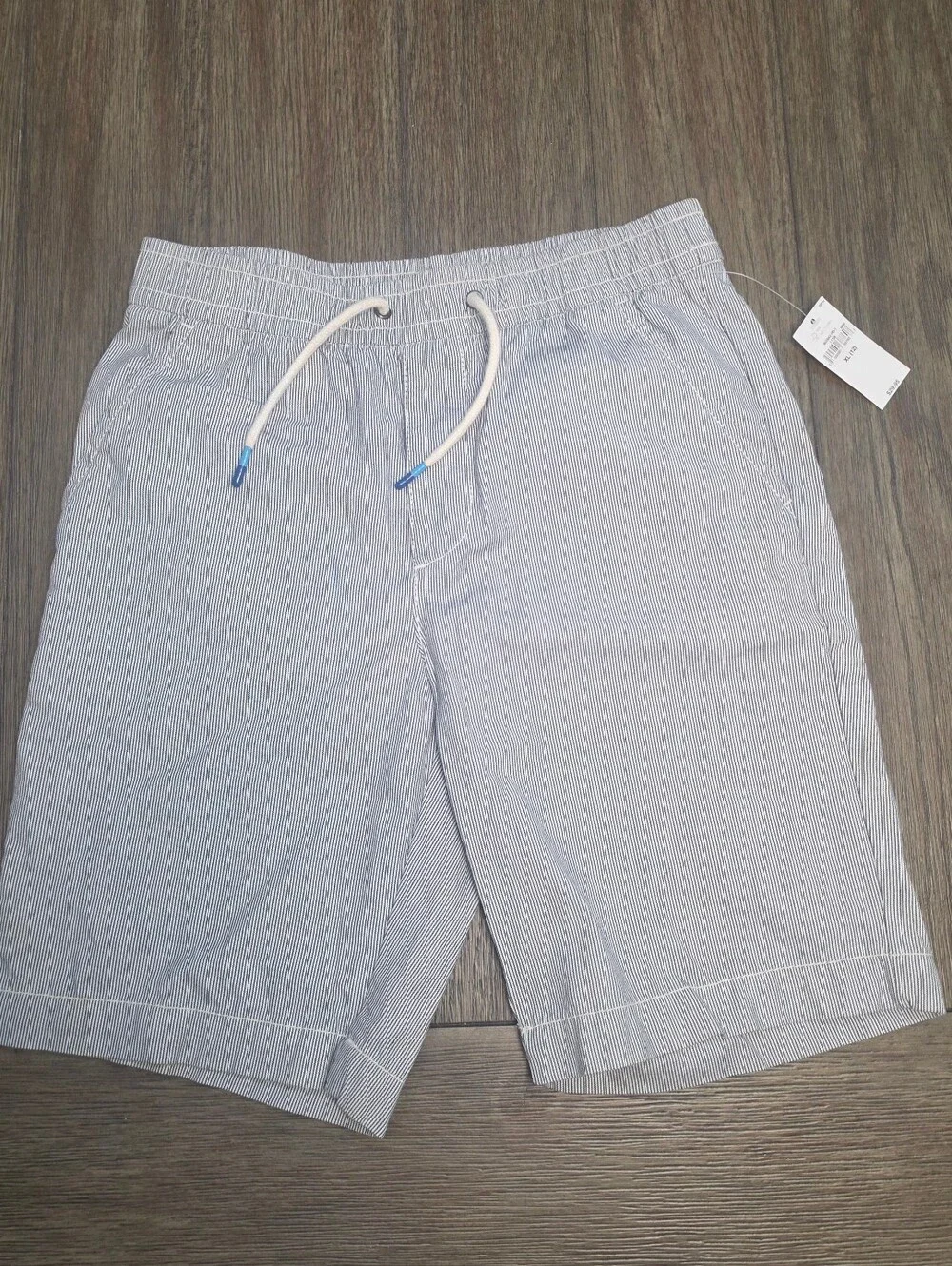 Gap Kids XL Size 12 Pull On Drawstring Railroad Stripe Pinstripe Shorts